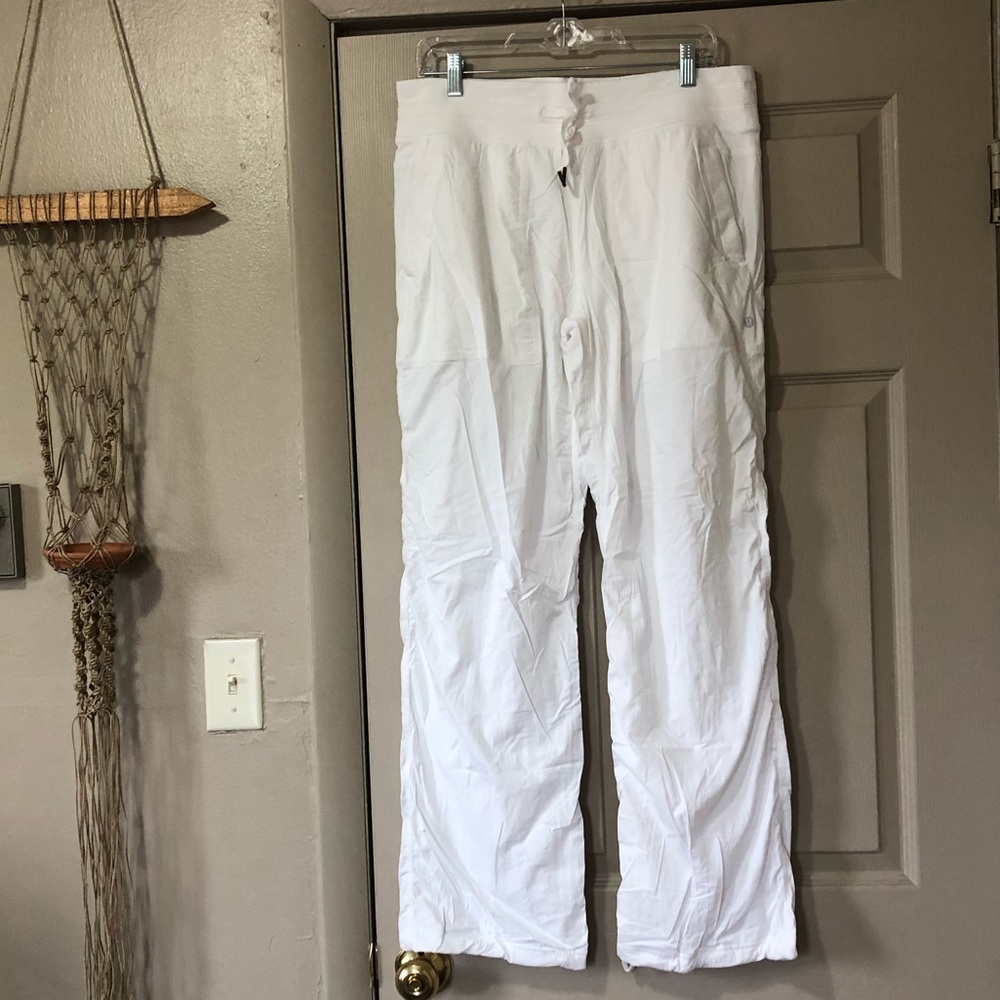 White lululemon Studio Pants, lined EUC